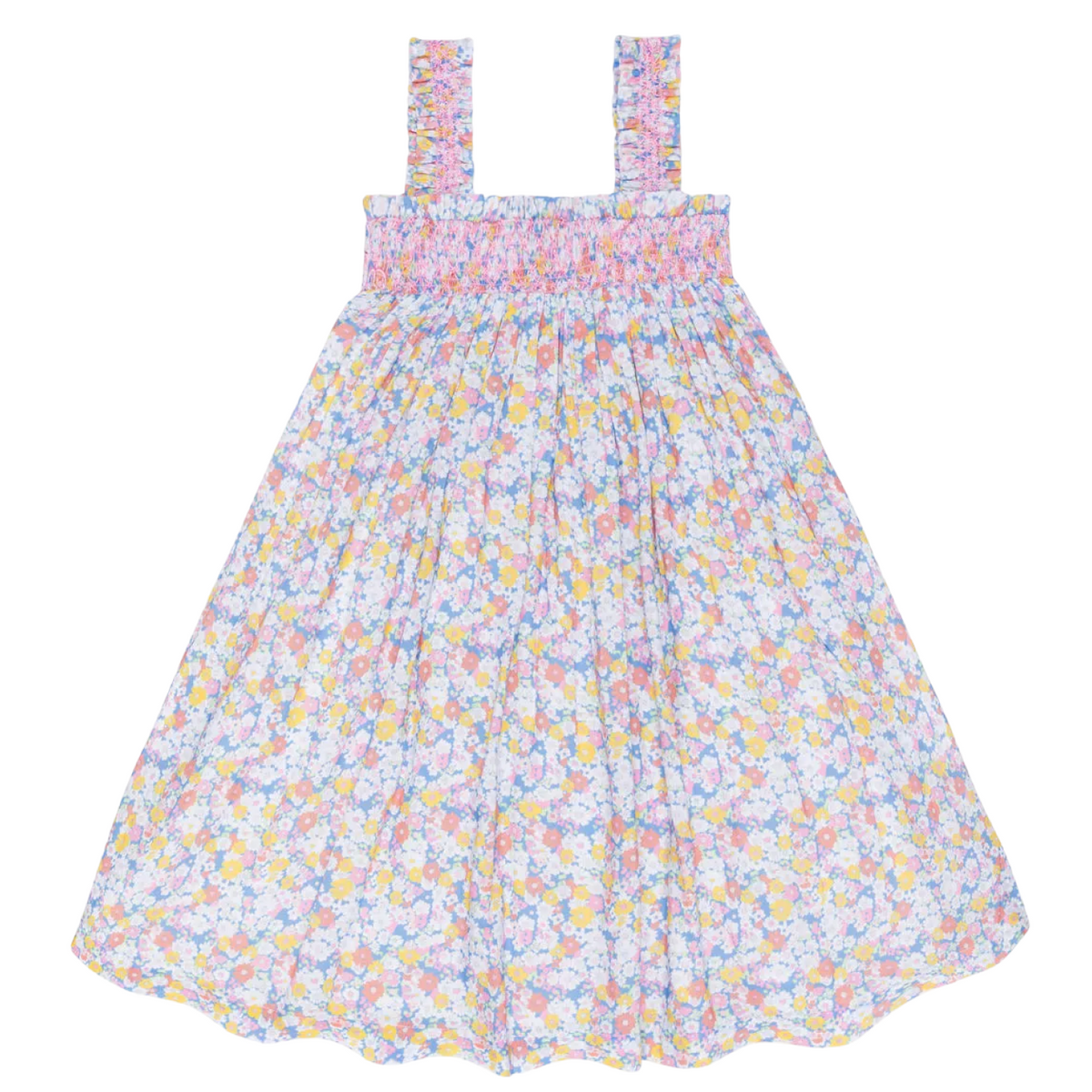 Girls’ Jasmine Blossom Smocked Ruffle Strap Dress