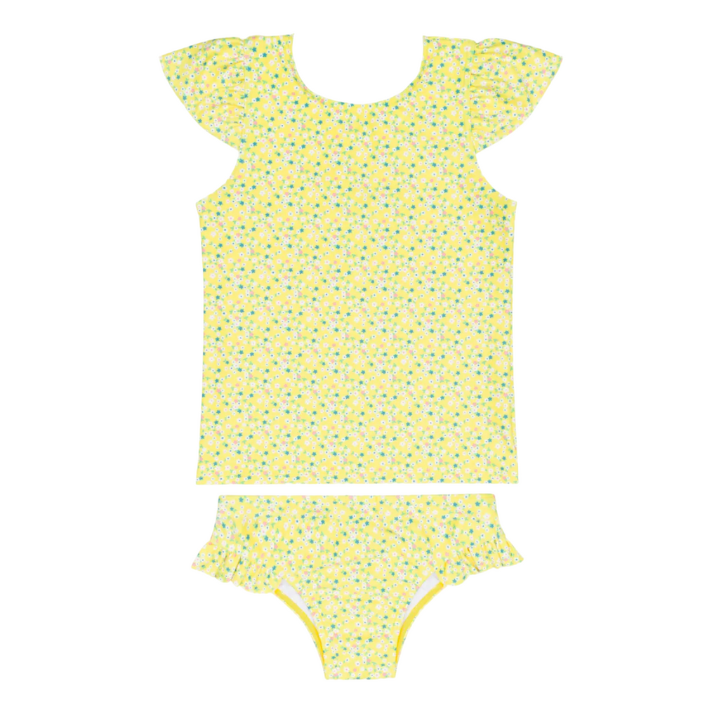 Girl’s Petite Fleur Cap Sleeve Rashguard Set