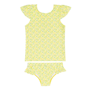 Girl’s Petite Fleur Cap Sleeve Rashguard Set