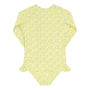 Girl’s Petite Fleur Front Zip Rashguard One Piece