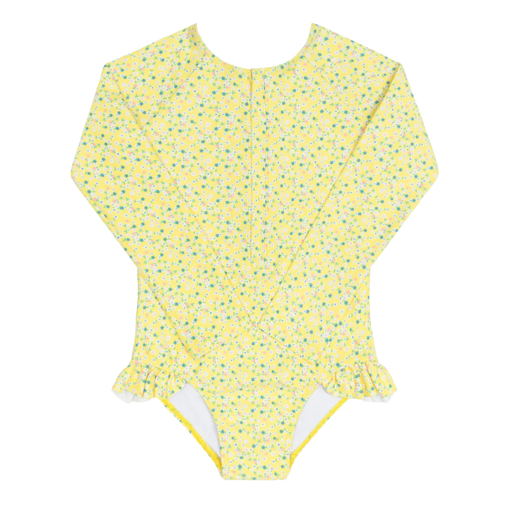 Girl’s Petite Fleur Front Zip Rashguard One Piece