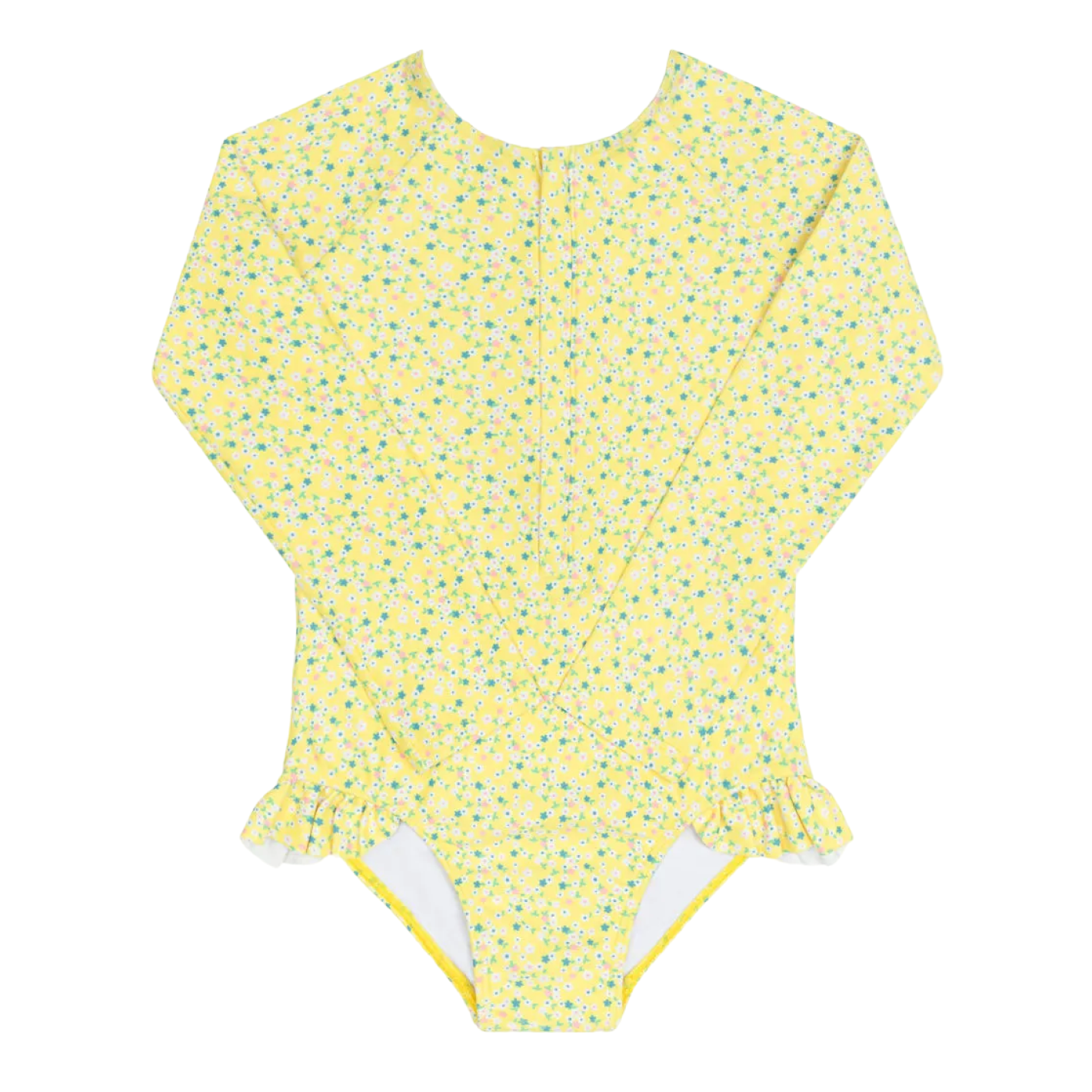 Girl’s Petite Fleur Front Zip Rashguard One Piece