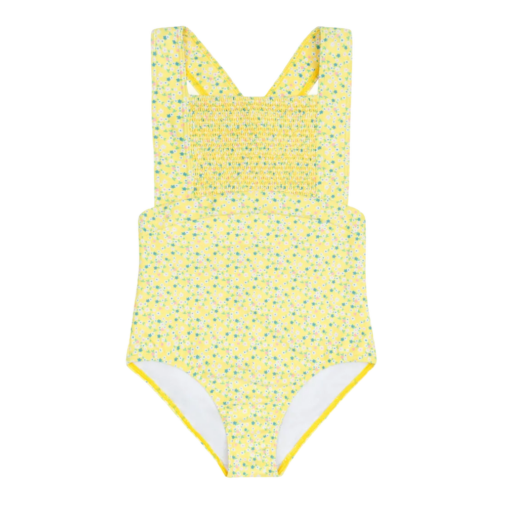 Girl’s Petite Fleur Diamond Smocked One Piece