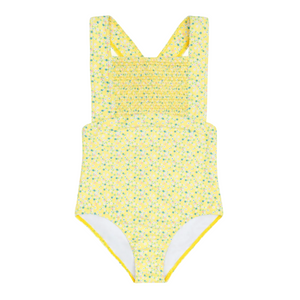 Girl’s Petite Fleur Diamond Smocked One Piece