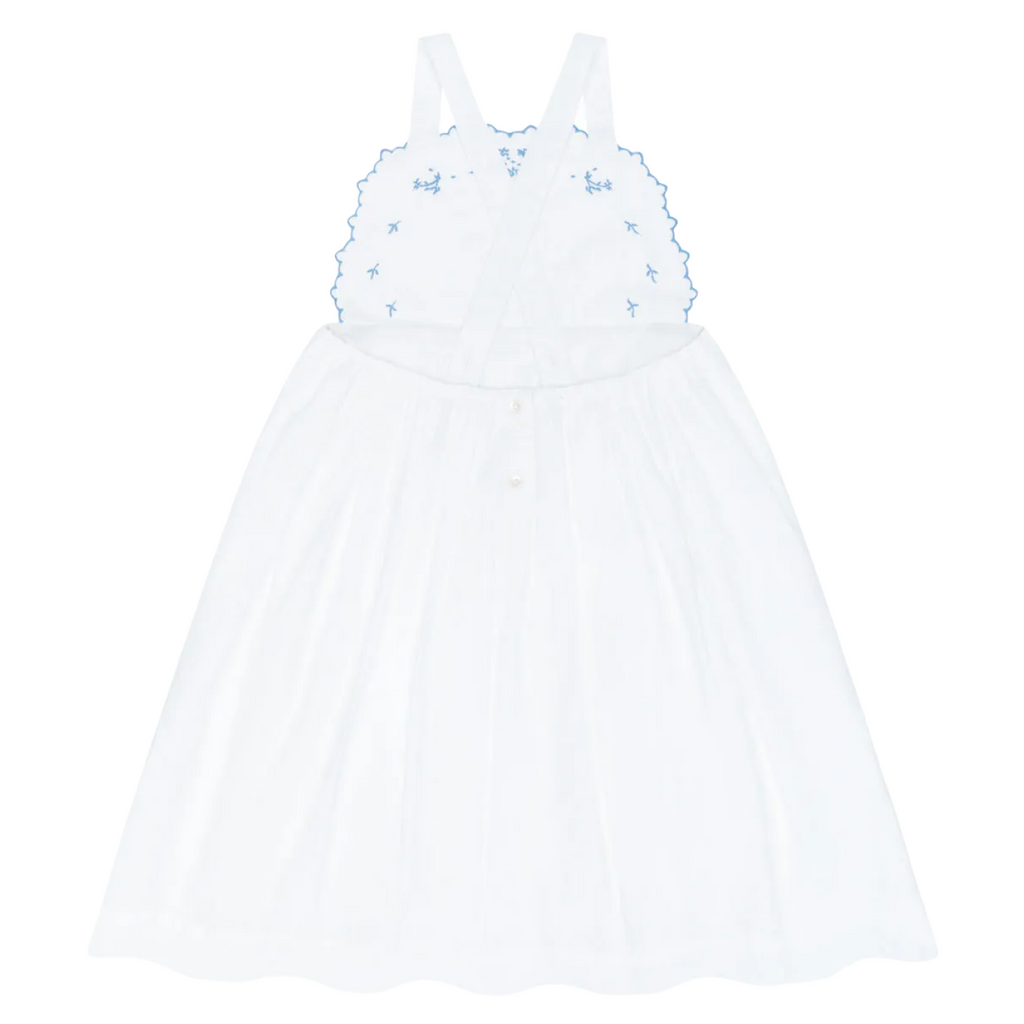 Girls’ Shell White Cross Back Pinafore Dress