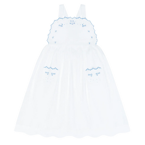 Girls’ Shell White Cross Back Pinafore Dress