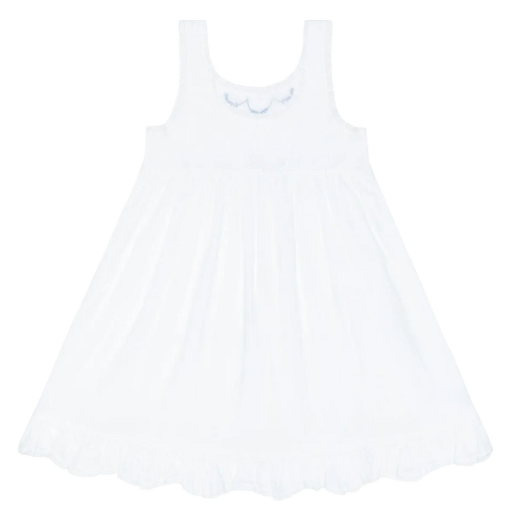 Girls’ Shell White Simple Dress