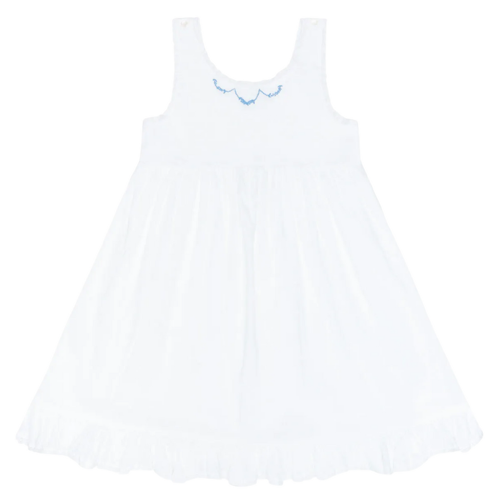 Girls’ Shell White Simple Dress