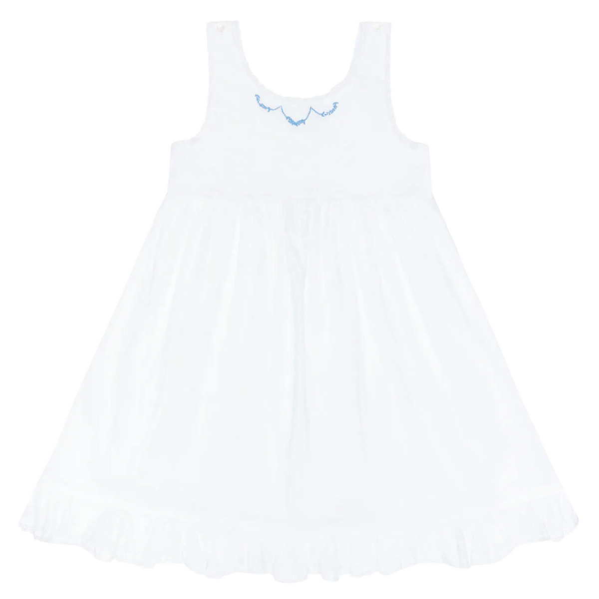 Girls’ Shell White Simple Dress