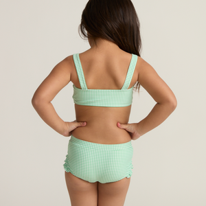 Girl’s Gustavia Gingham Bandeau Bikini and Swim Shorts