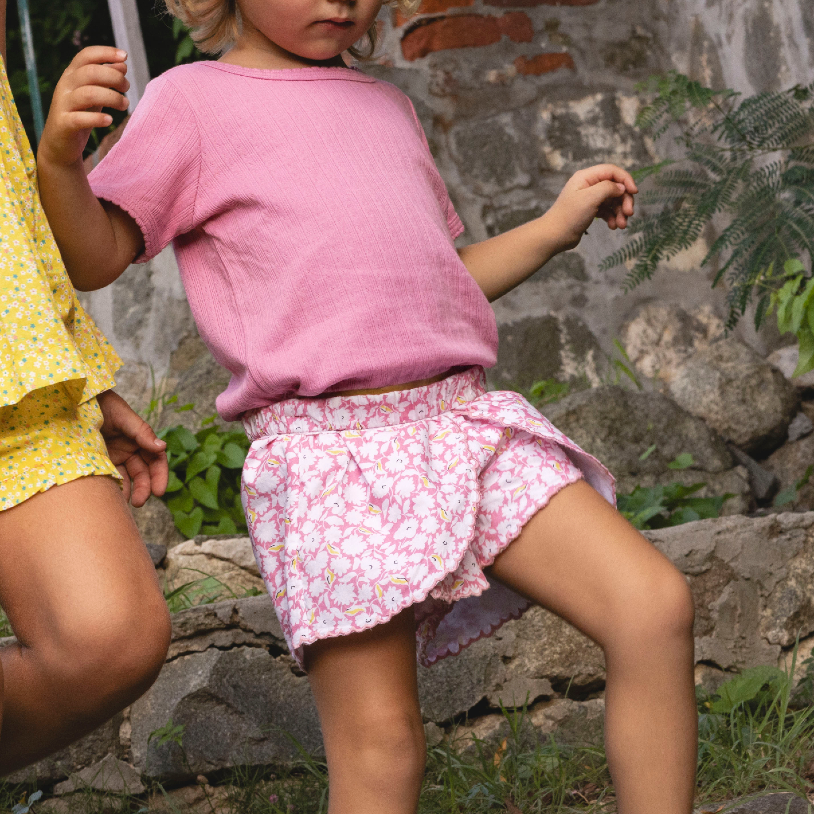 Girls’ Blush Bloom Scalloped Short