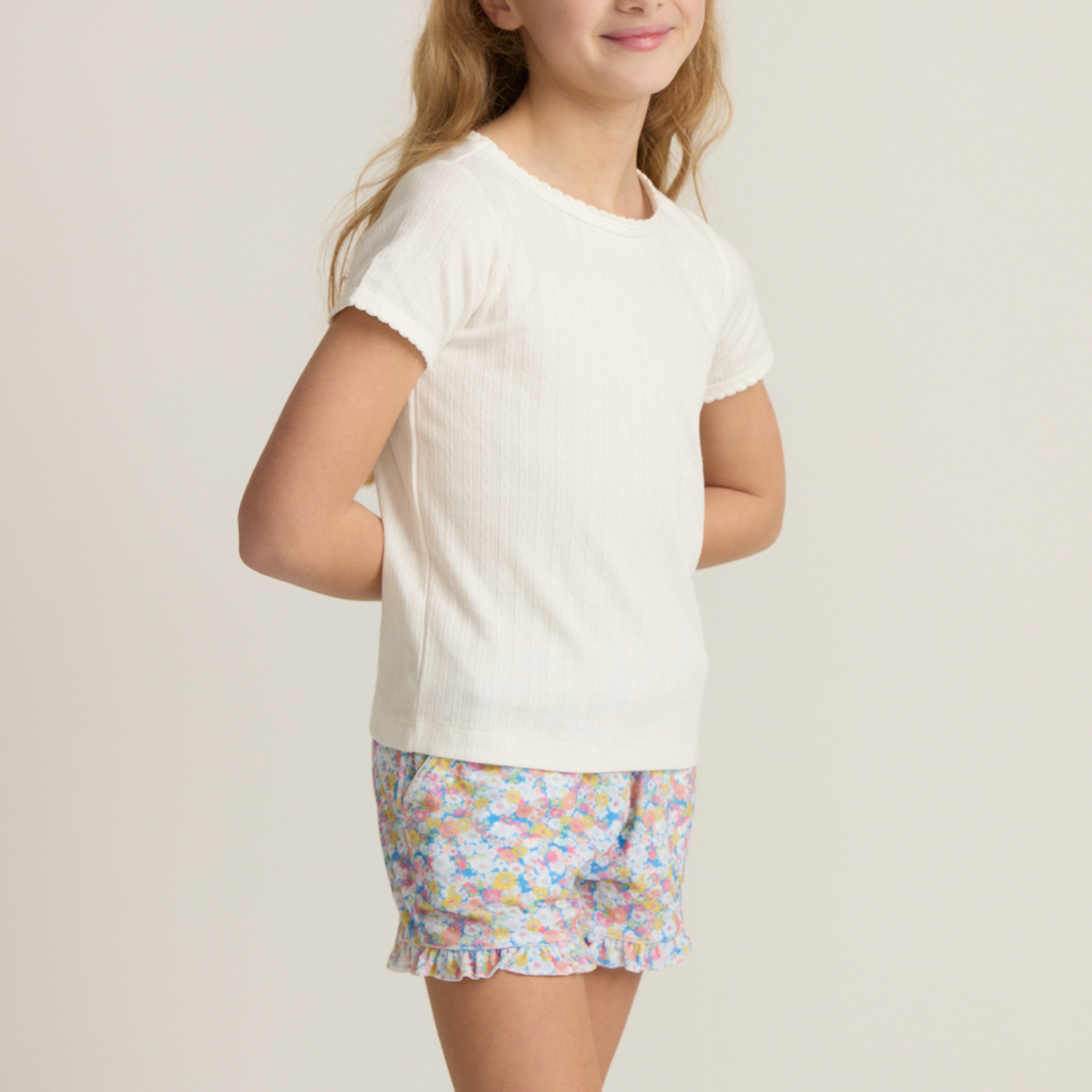 Girls’ Jasmine Blossom French Terry Ruffle Short