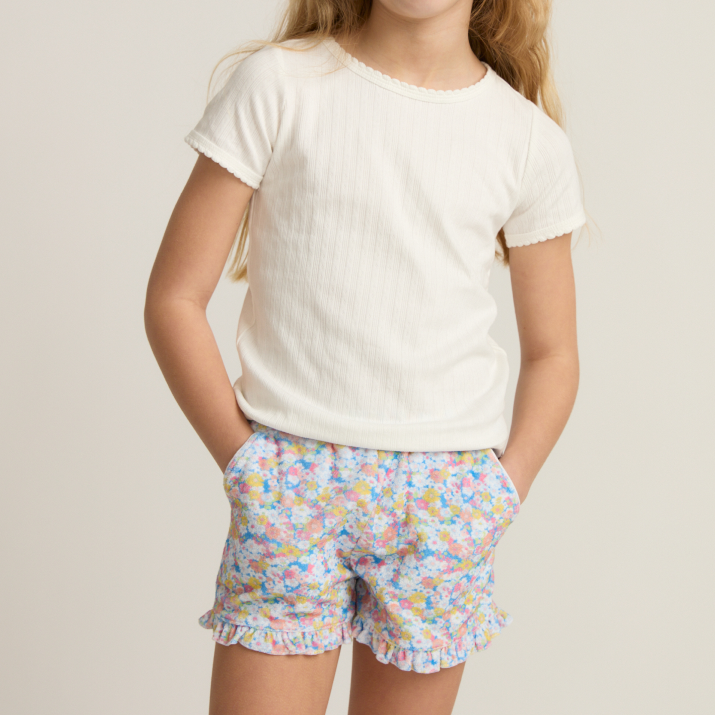 Girls’ Jasmine Blossom French Terry Ruffle Short