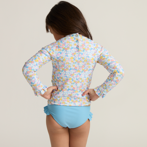 Girl’s Jasmine Blossom Ruffle Rashguard Set