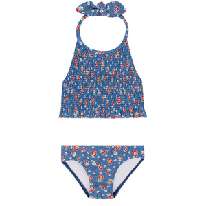Girls Chatham Floral Smocked Halter Bikini