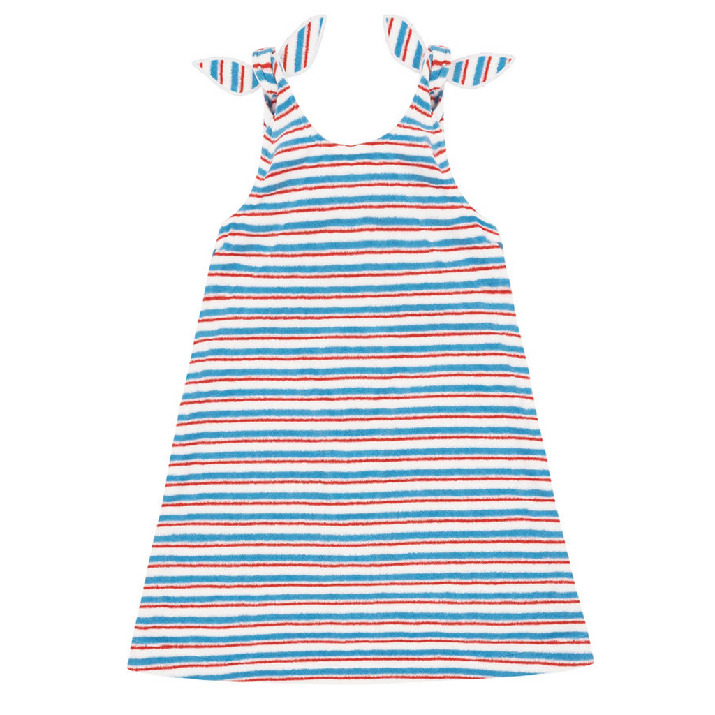 Girls Jetty Stripe French Terry Tie Knot Dress