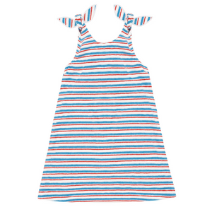 Girls Jetty Stripe French Terry Tie Knot Dress