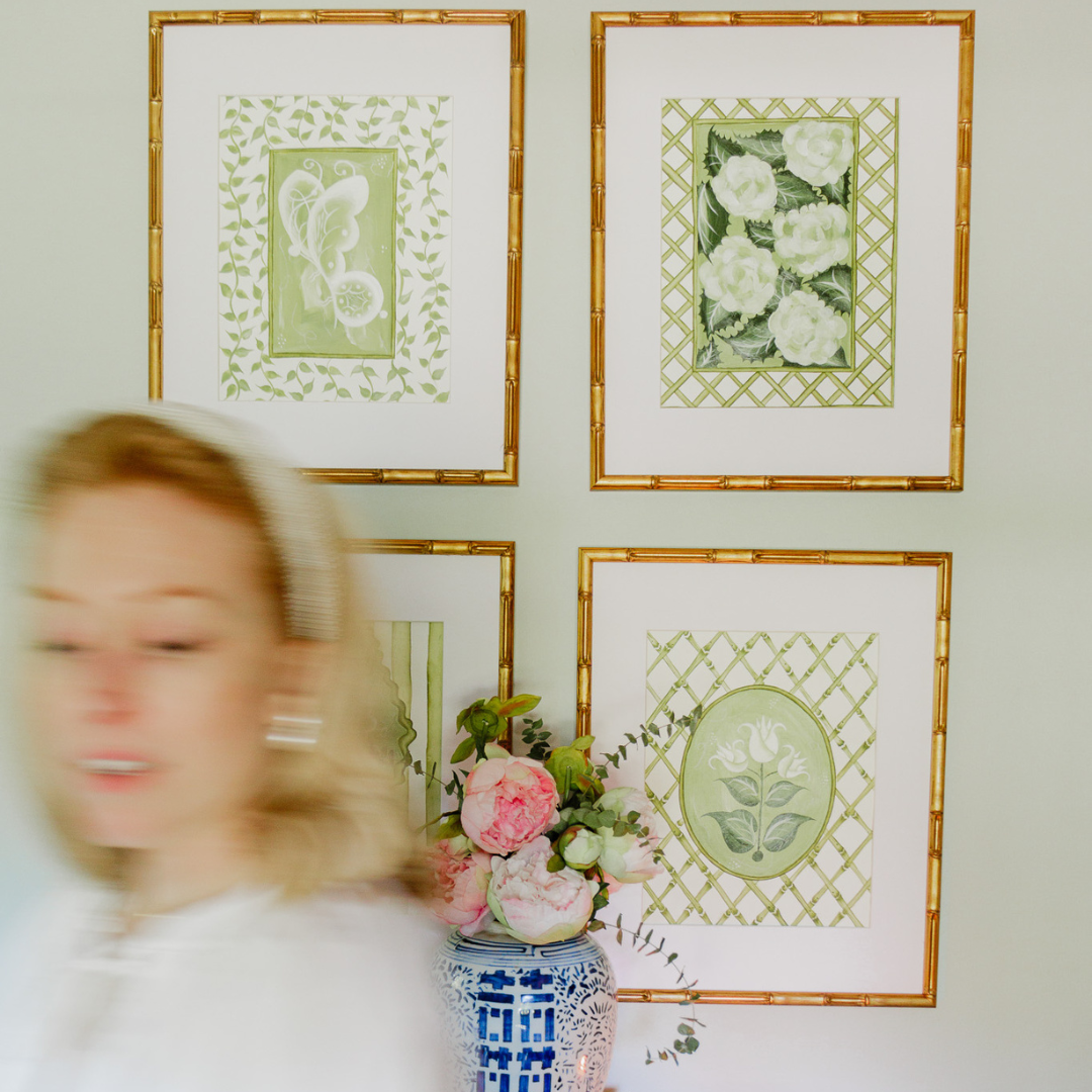 Hydrangea Trellis En Vert Art Print