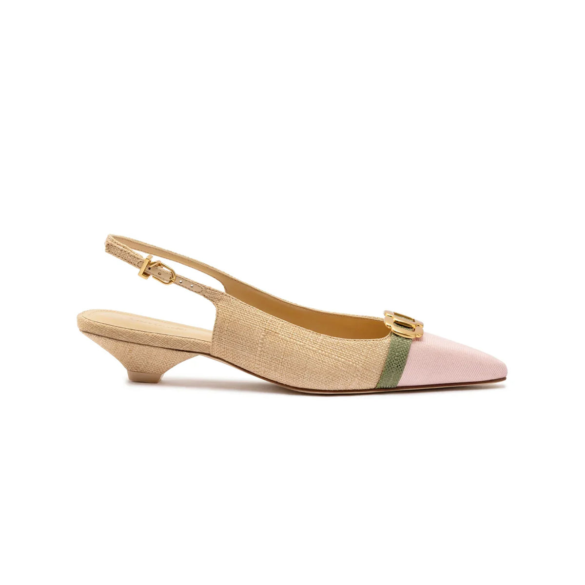 Franca Pump in Beige Raffia