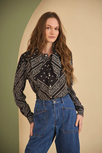 Frances Top in Aces Wild Black