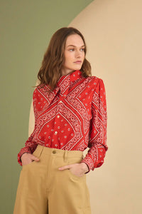 Frances Top in Aces Wild Red