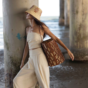 Helix Woven Tote in Cinnamon