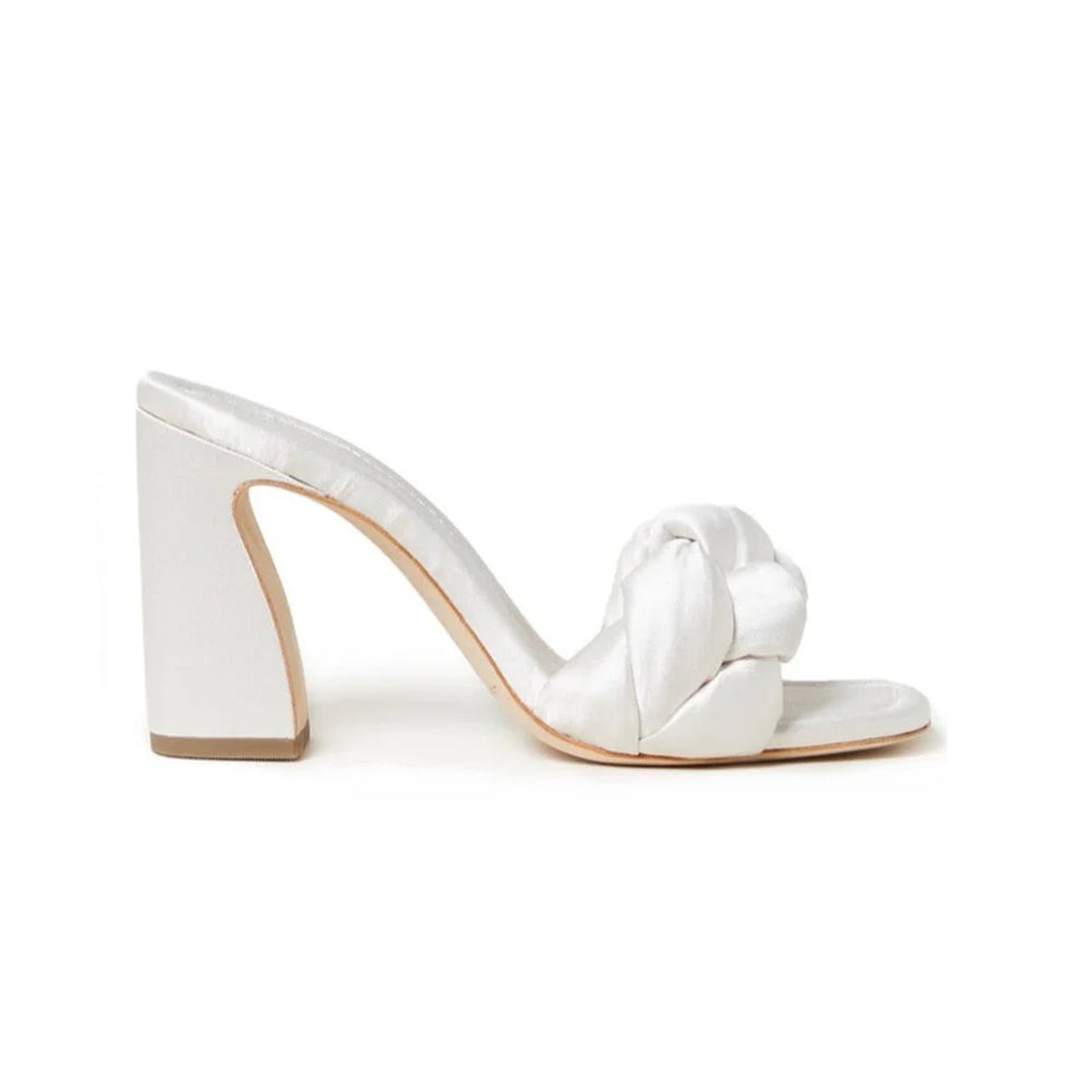 Freya Mule in Cream Satin
