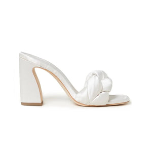 Freya Mule in Cream Satin