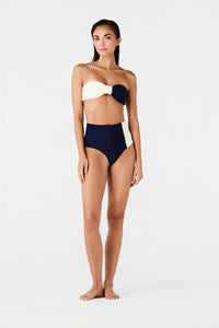 Frida Bottom in Navy in Ivory