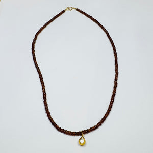 Hand Cut Poki Diamond on Gemstone Chain