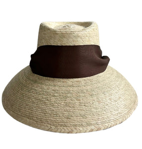 Wildflower Sun Hat in Chocolate Brown Wide & Short Grosgrain Ribbon
