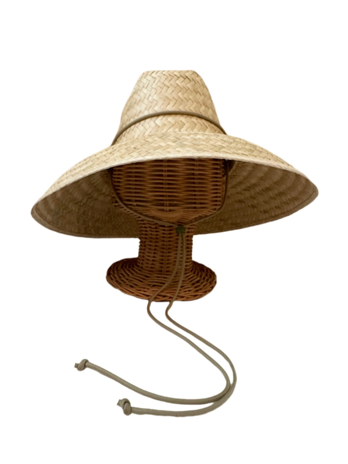 Begonia Sun Hat in Khaki Hat Lanyard with Jade Gemstone Toggle