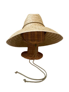 Begonia Sun Hat in Khaki Hat Lanyard with Jade Gemstone Toggle