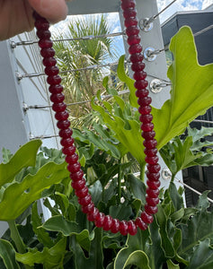 Garnet Colored Agate Candy Necklace