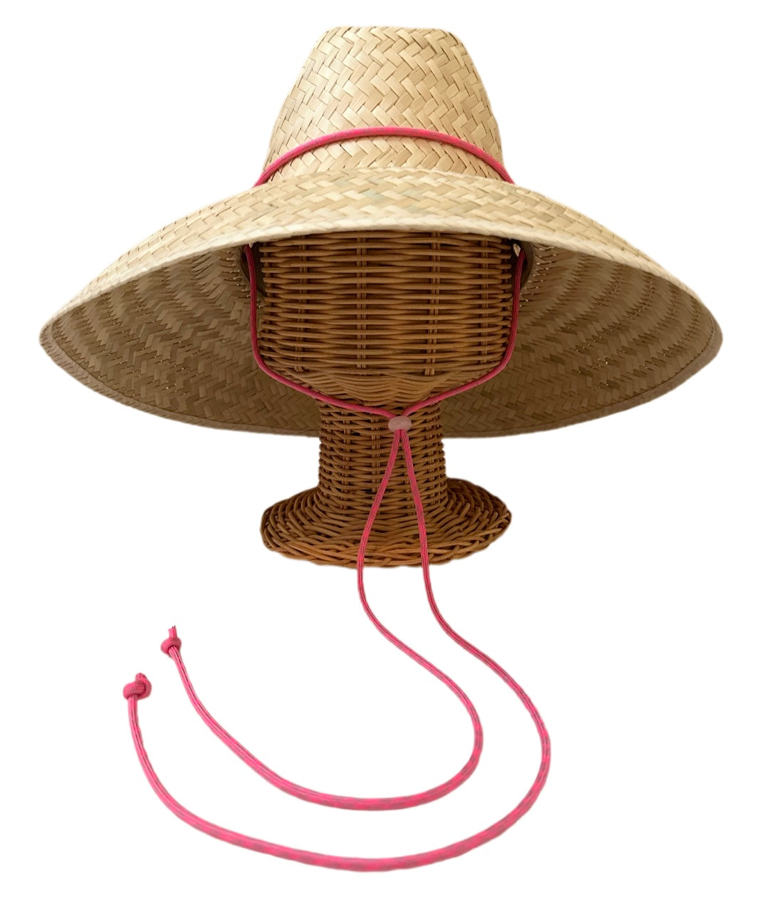 Begonia Sun Hat in Neon Pink Lanyard with Rose Quartz Toggle