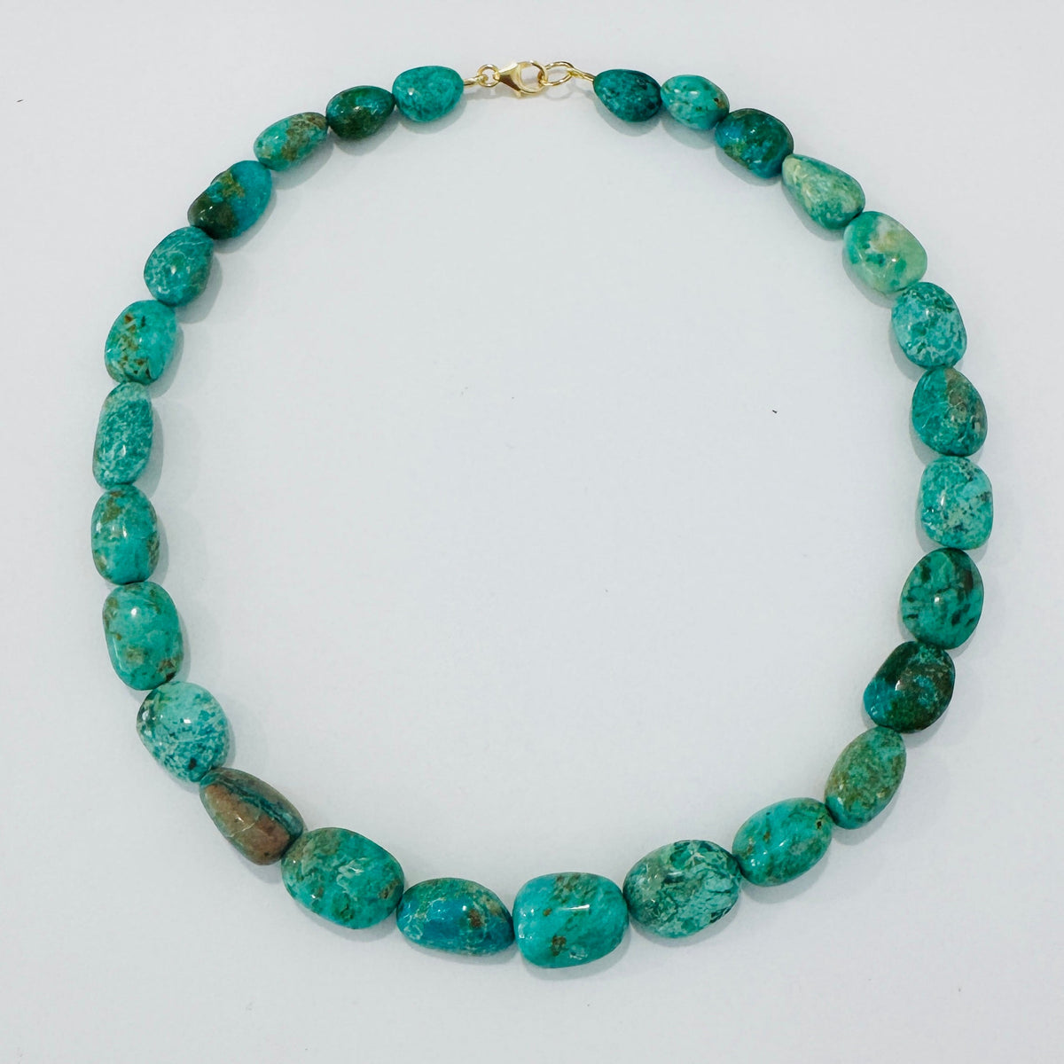 Graduated Turquoise Nugget Necklace in Dark