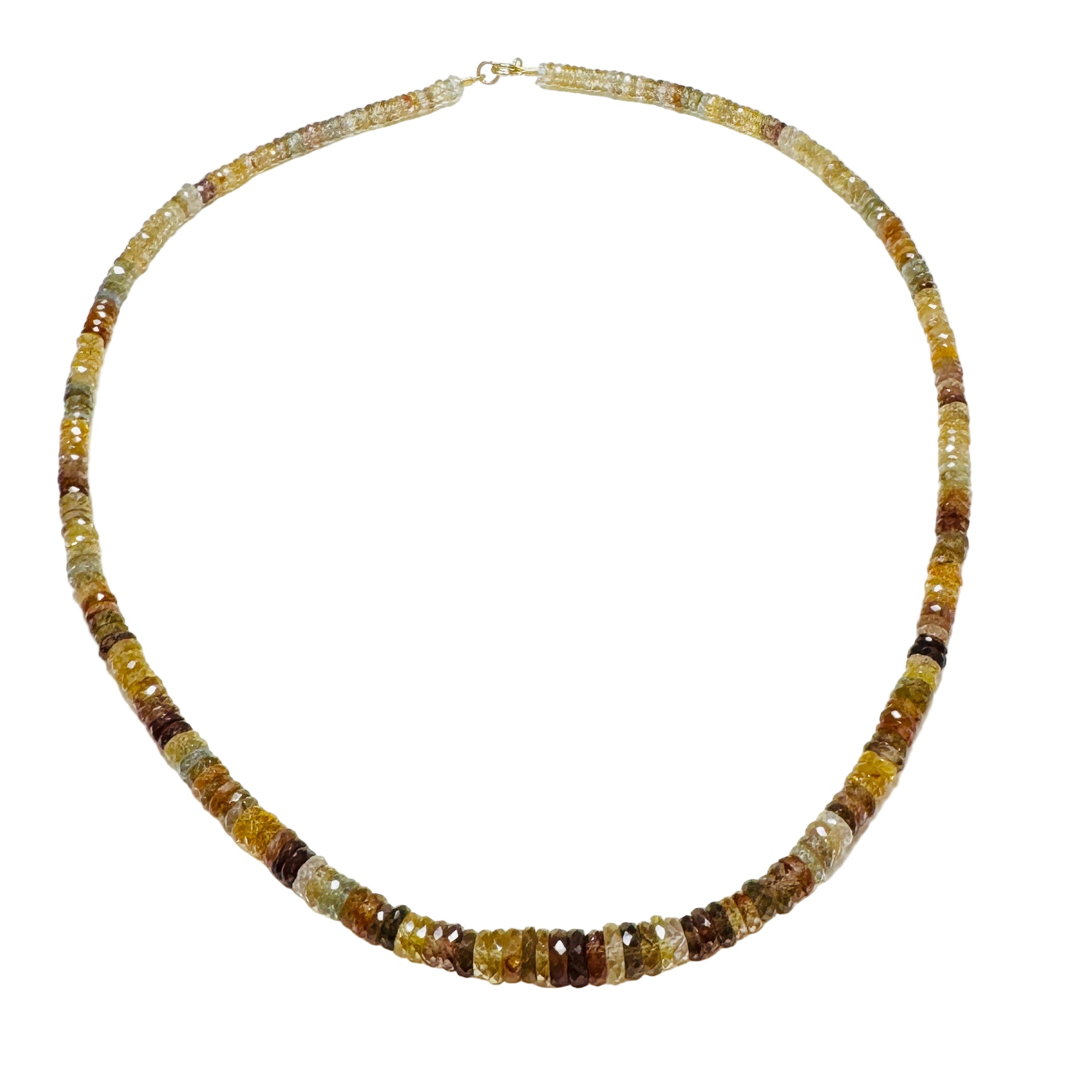 Graduated Natural Zircon Heishi Candy Necklace