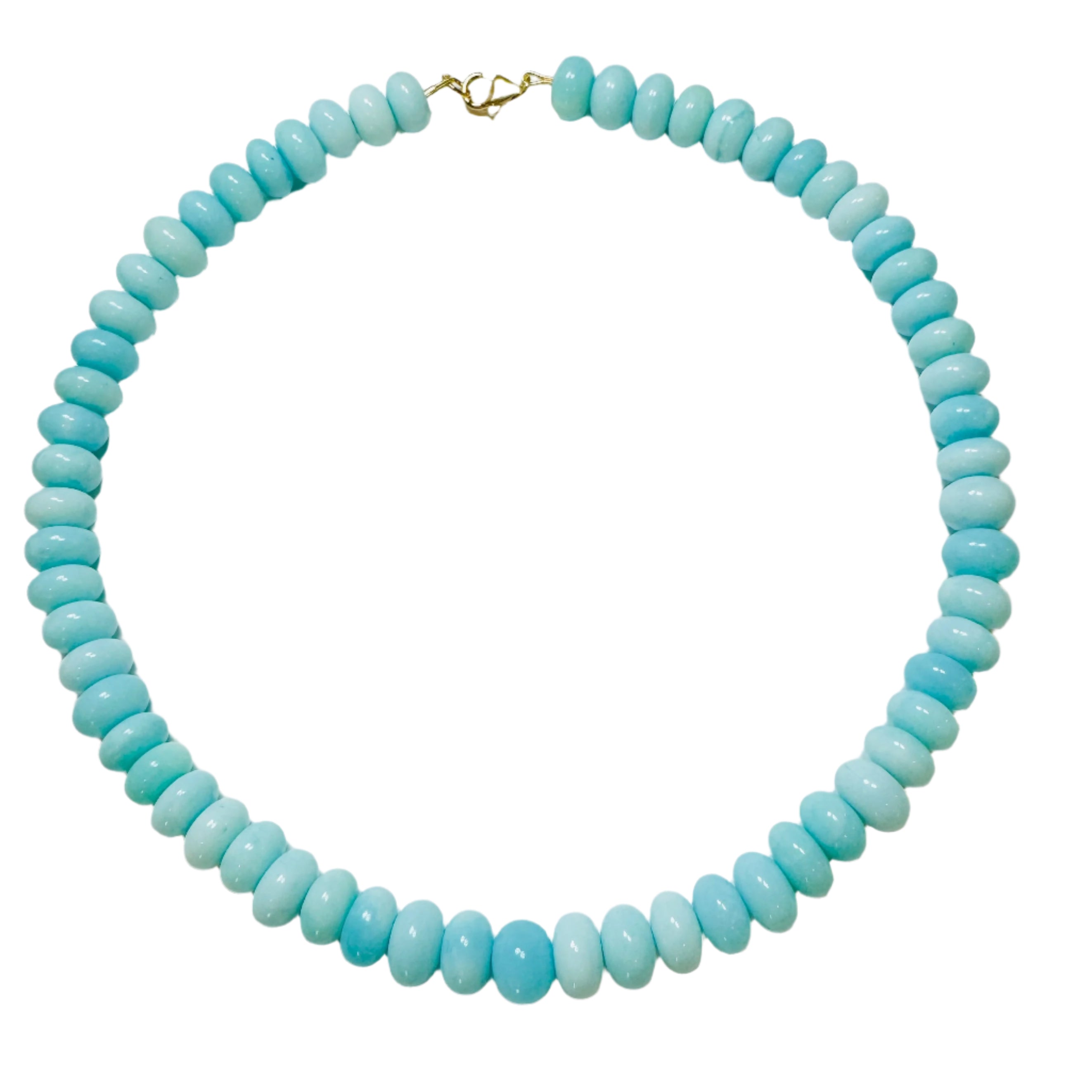 Smooth Aqua Opal Candy Necklace