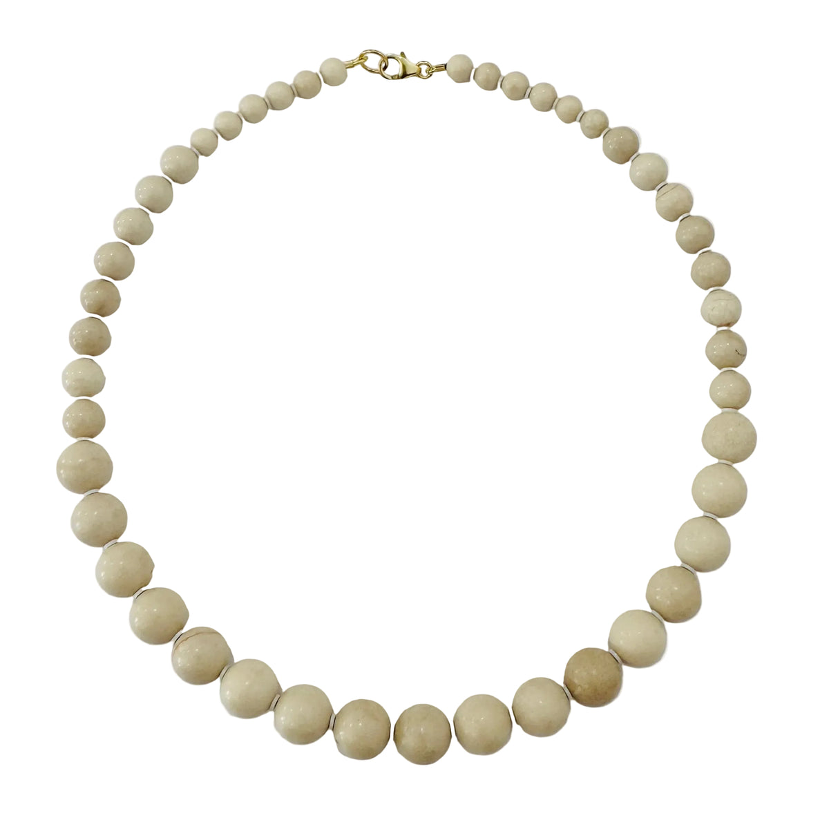 Petrified Wooden Agate Graduated Gumball Necklace
