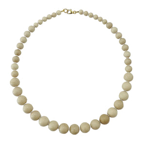 Petrified Wooden Agate Graduated Gumball Necklace