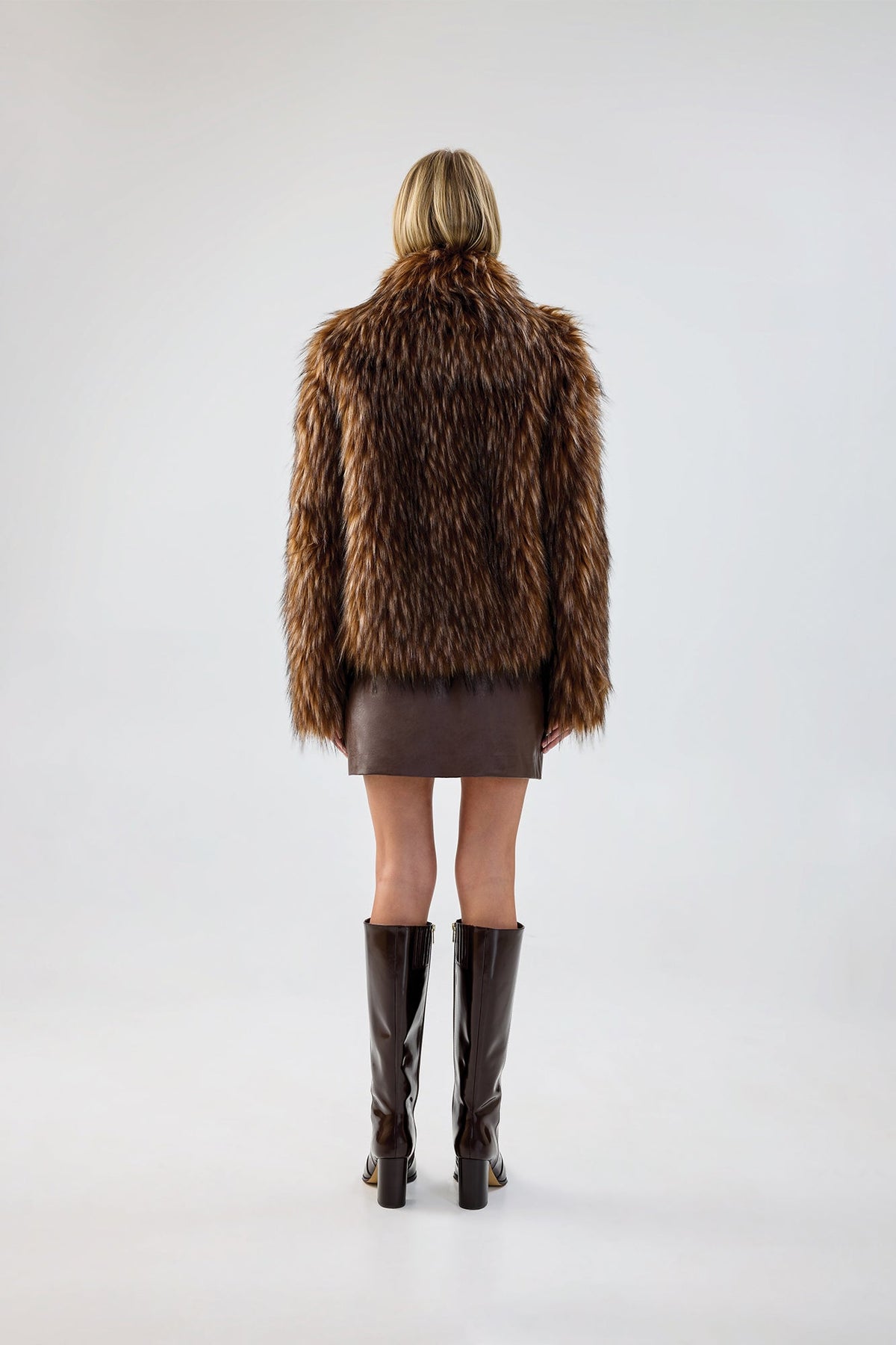 Fur Delish Jacket in Brown Raccoon
