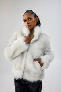 Fur Delish Jacket in Swiss White
