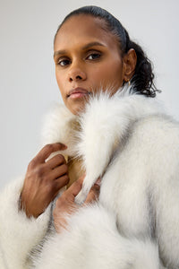 Fur Delish Jacket in Swiss White