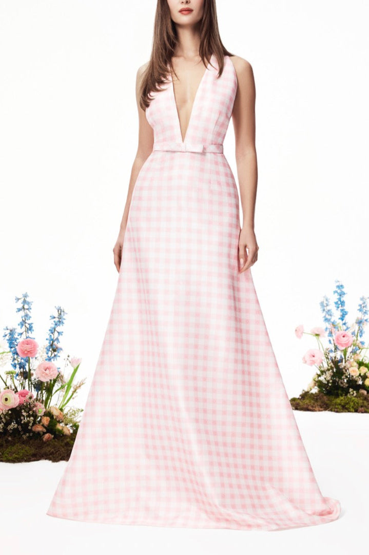The Gigi Gown in Pink & White