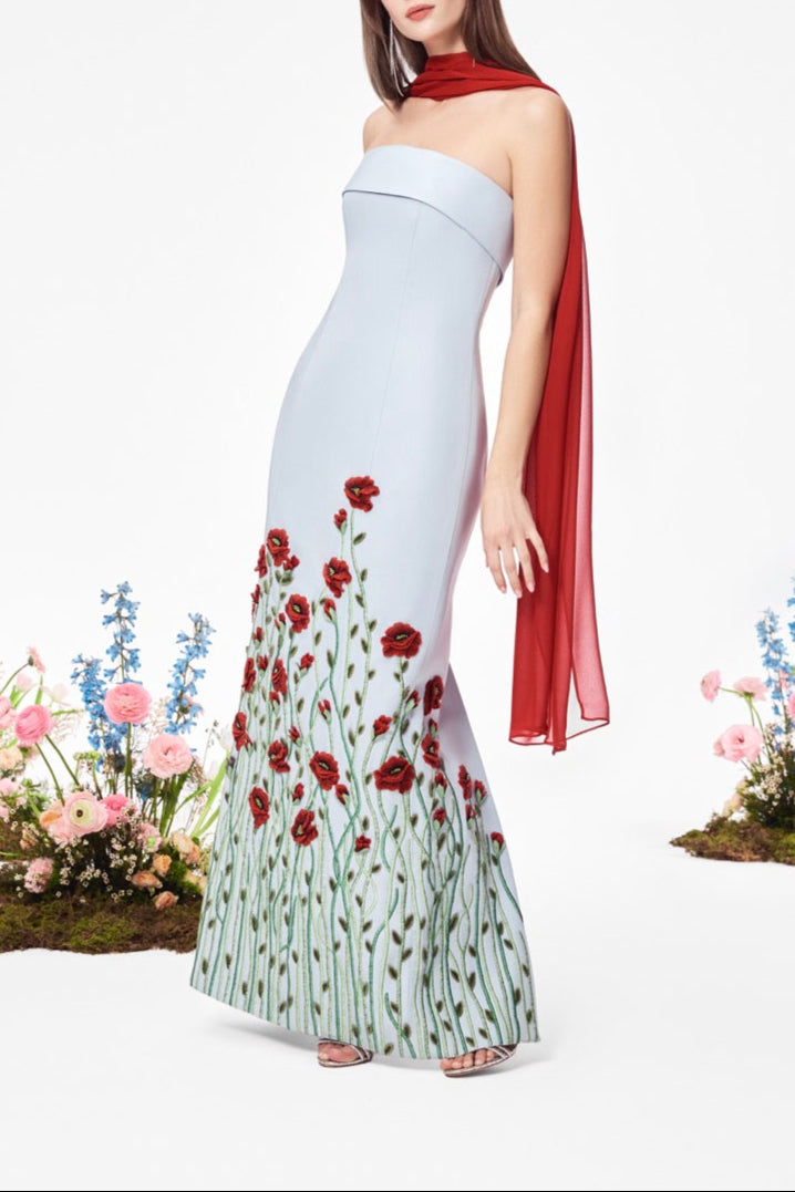 The Poppy Gown in Pale Blue