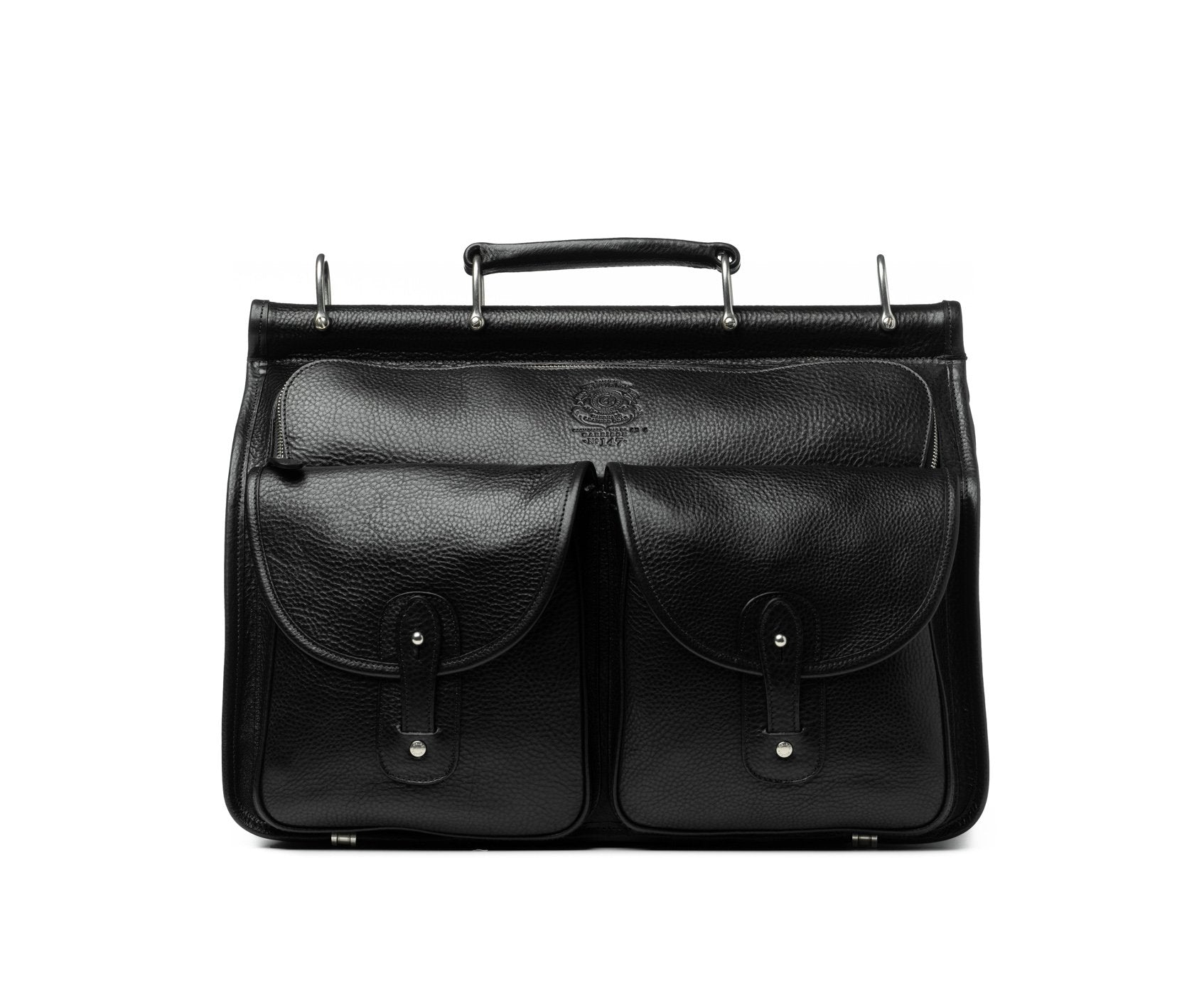 Garrison No. 147 | Vintage Black Leather Briefcase | Ghurka | Over