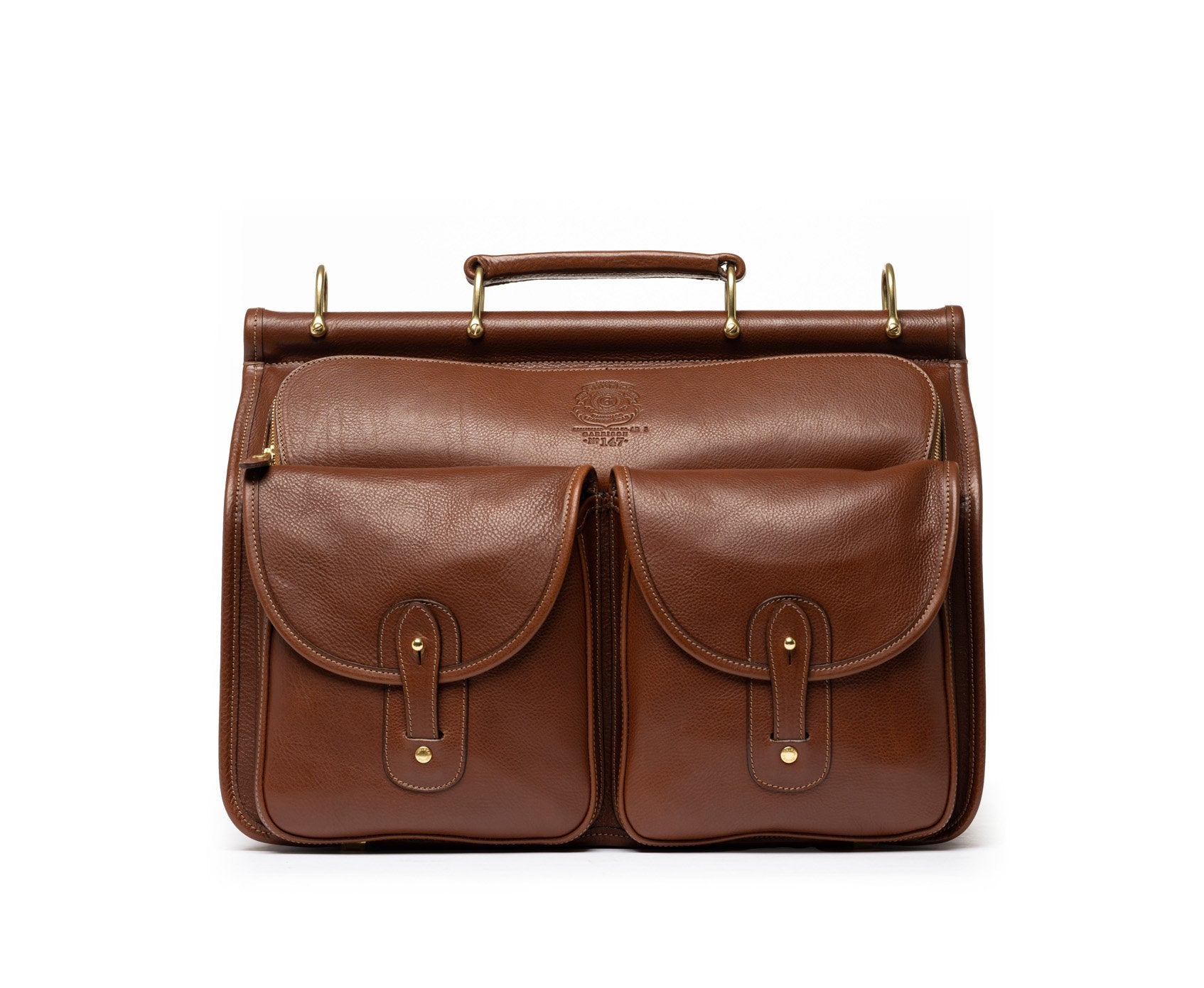 Garrison No. 147 | Vintage Black Leather Briefcase | Ghurka | Over
