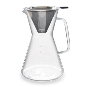 Glass Pour Over Carafe w/ Reusable Filter 1200ml