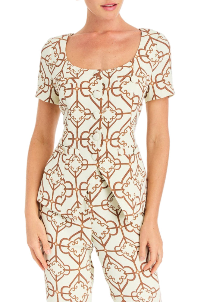 Geneva Top in Quatrefoil Tile