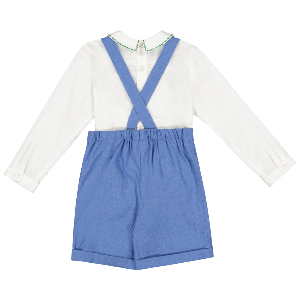 George Blue Flannel Boy Dungaree & Shirt